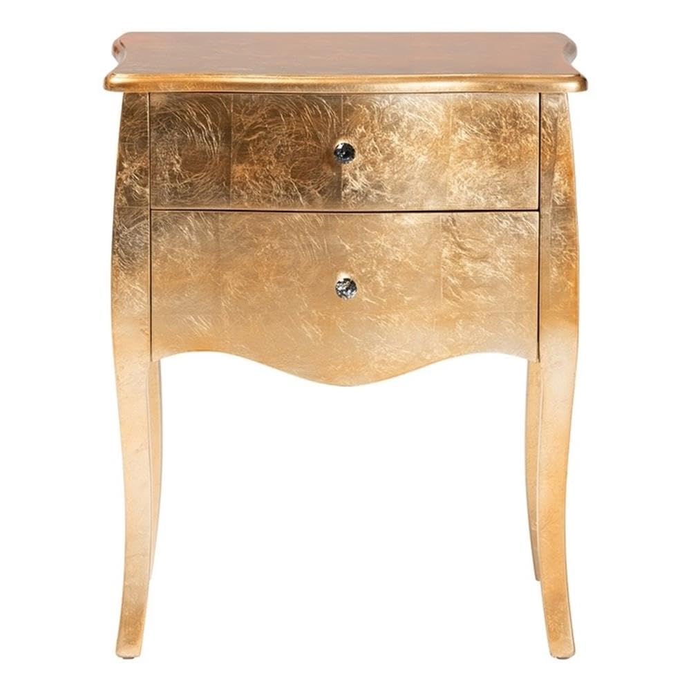 Baxton Studio Patrice Gold Finished Wood 2-Drawer End Table